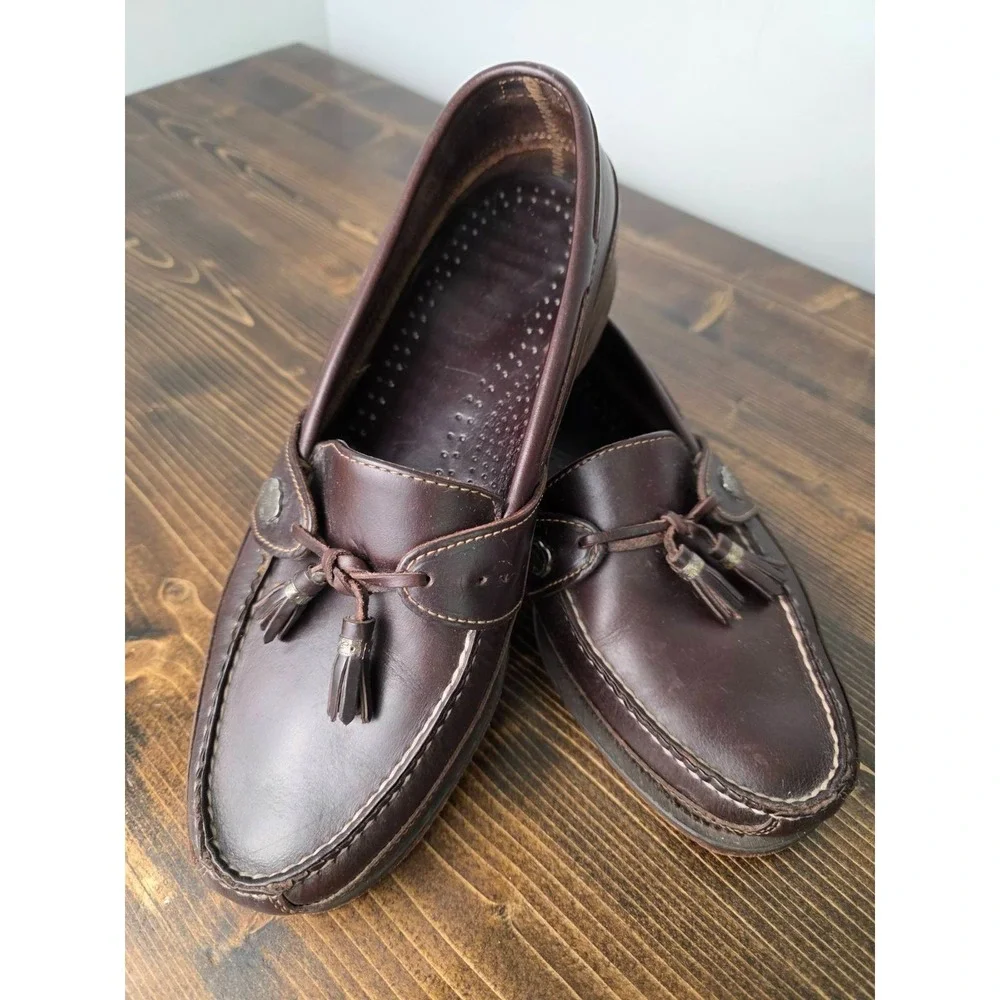 Dexter Men's Shoes‎ Size 10 Brown Leather Slip On Boat Loafers 945256 USA